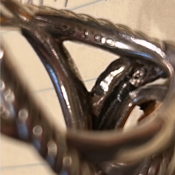 David Yurman vintage sterling silver infinity cable band topaz size 6 3/4 - Picture 11 of 14